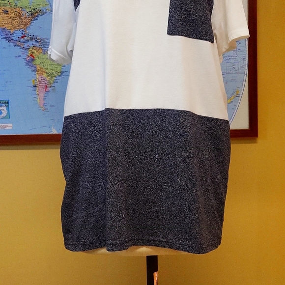 Bluenotes Large t-shirt SHORT SLEEVE for men, White & Grey, 1 front chest pocket - Picture 3 of 10